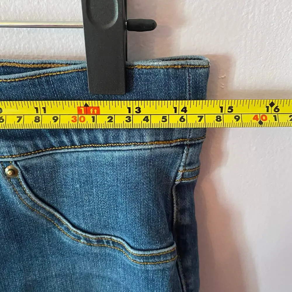 SPANX Distressed Skinny Jeans Dark Wash Preppy Shapewear Women's size Medium